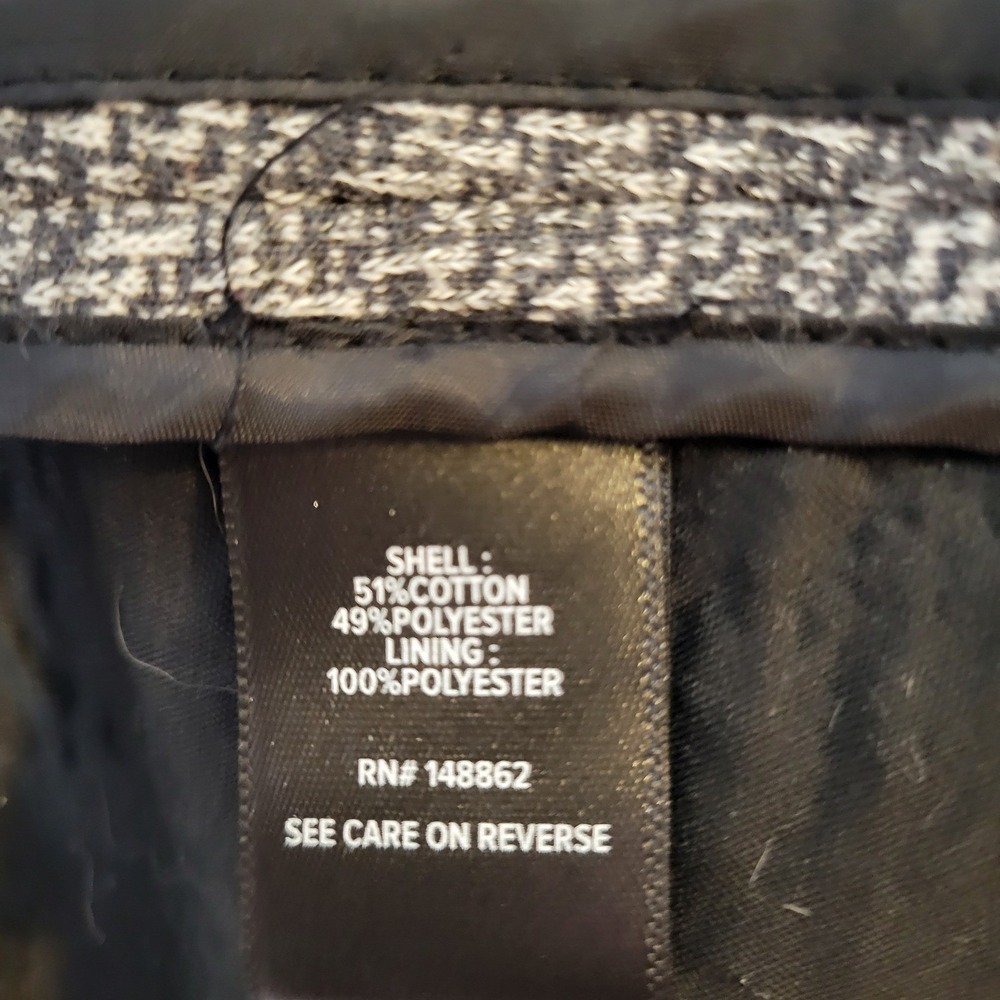 Torrid Knit Blazer Women Sz 1 Grey Black Plaid Longline 2-Button Career Jacket - Picture 5 of 15